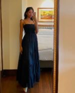 Black Long Flared Dress - Image 2