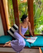 Lilac Solid Bodycon Maxi dress