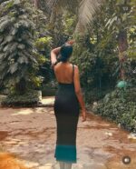 Backless Shoulder knot Maxi Dress (Black) - Image 2