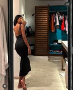 Backless Shoulder knot Maxi Dress (Black) - Image 3