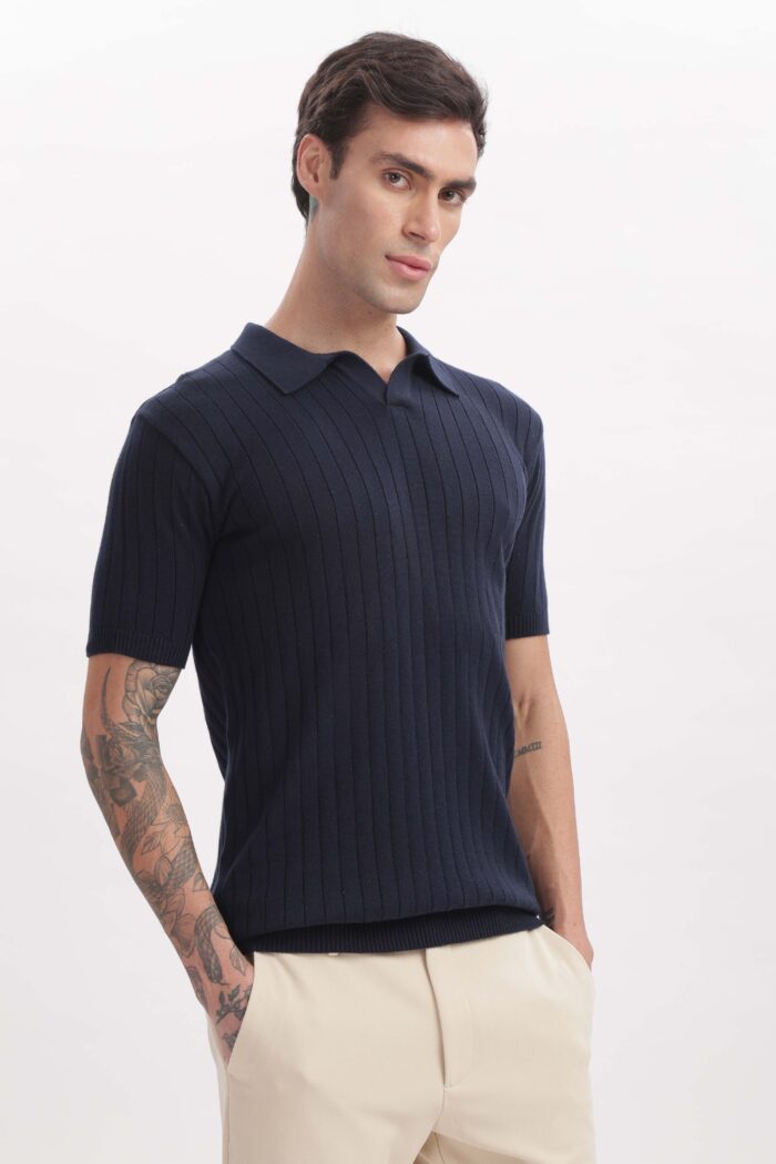 Front shot of Buttonless Marine Polo for men from The Seasons