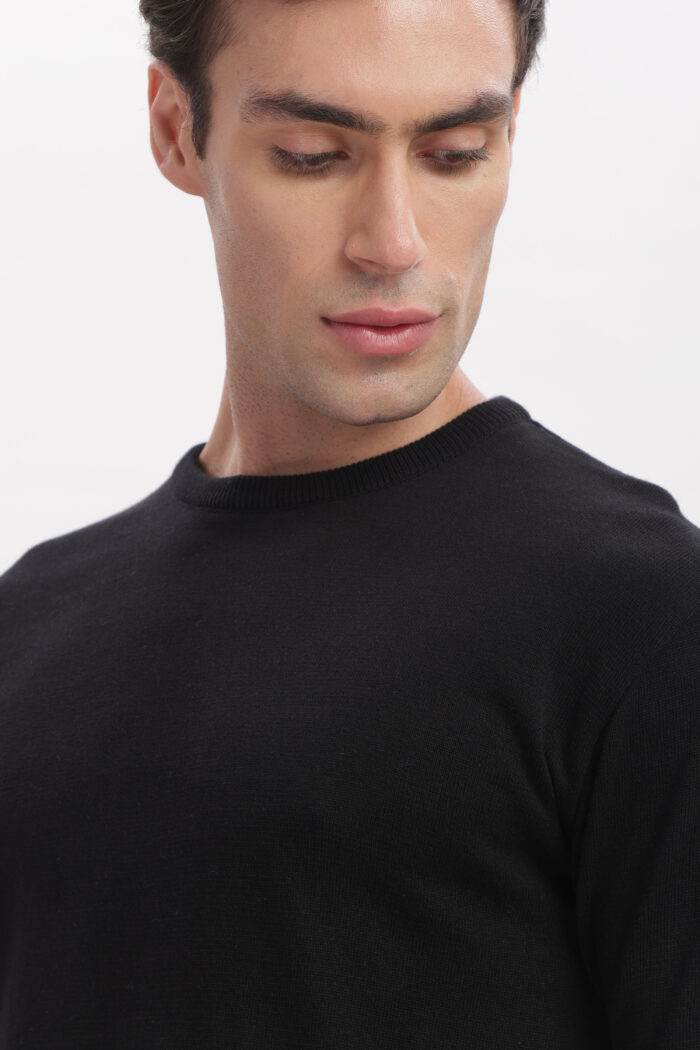 Closeup shot of half sleeve Onyx Crewneck for men from The Seasons