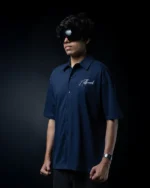 Navy Blue Oversized Shirt - Image 2